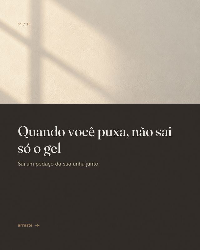 Slide 1 de 10: Quando você puxa, não sai só o gel.