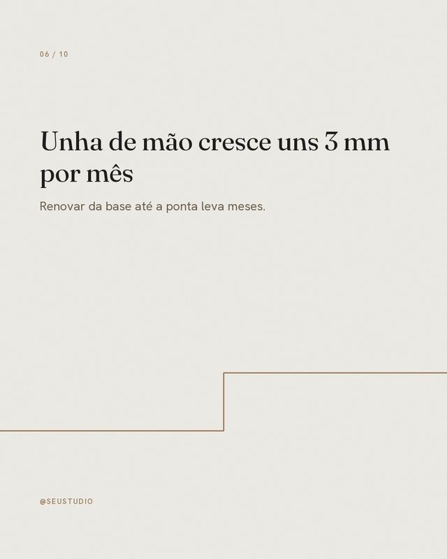 Slide 6: Unha de mão cresce uns 3 mm por mês.