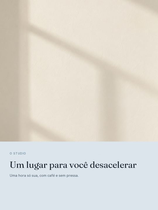 Post Um lugar para você desacelerar, com a sombra de uma janela na parede.